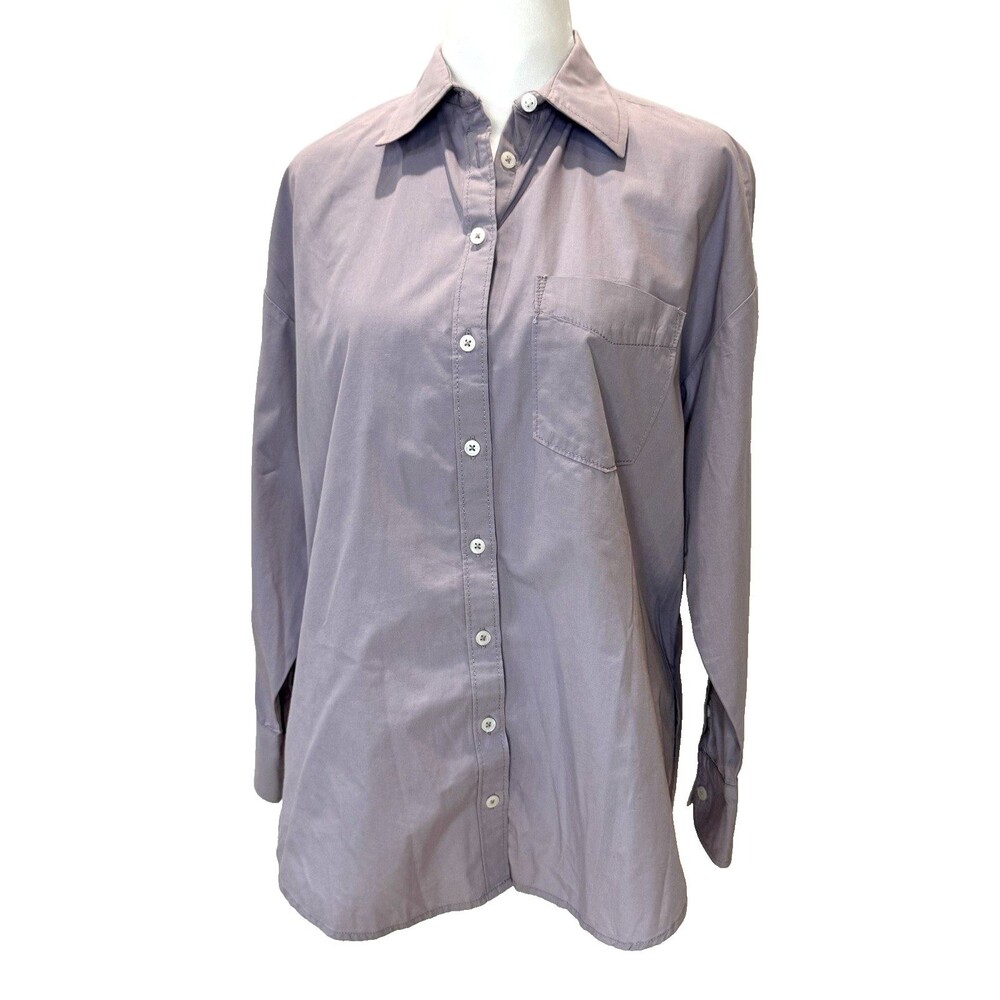 Maeve Anthropologie Womens XS Lavender Button Down Blouse Shirt Long Sleeve